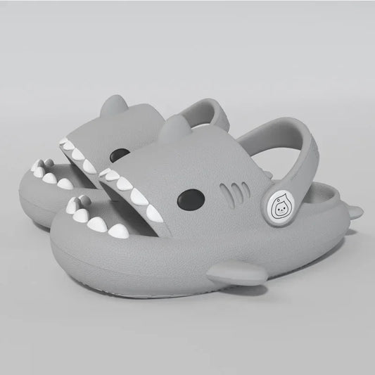 Sandales enfant été Sobabys™ en forme de requin avec une couleur grise amusante pour les petits aventuriers